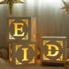 Eid Mubarak Transparent Box Letter Balloons Box Ramadan Kareem Decor Balloon Party Decoration Muslim Islamic Balloon Accessories