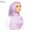 BOHOWAII Women's Head Scarf 90*90cm Solid Color Soft Hijab Femme Musulman Muslim Multifunctional Headwear Satin Headwraps