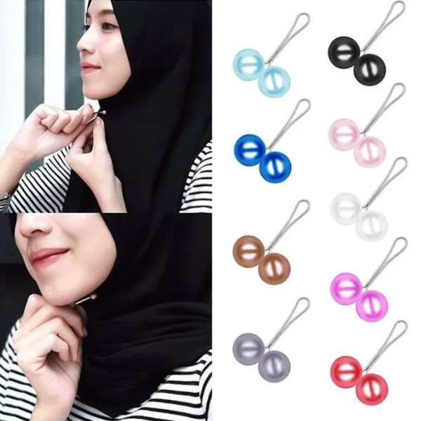 1/12PCS U-shaped Headscarf Pearl Pins Muslim Pin For Women Shawl Bandana Brooch Headscarves Clips Ladies Islamic Hijab Pins