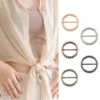 Waist Adjustment Fixed Snap Clothing Corner Knotted Buckles Multifunctional Hijab Scarf Clip Round Metal Scarf Buckle Gold