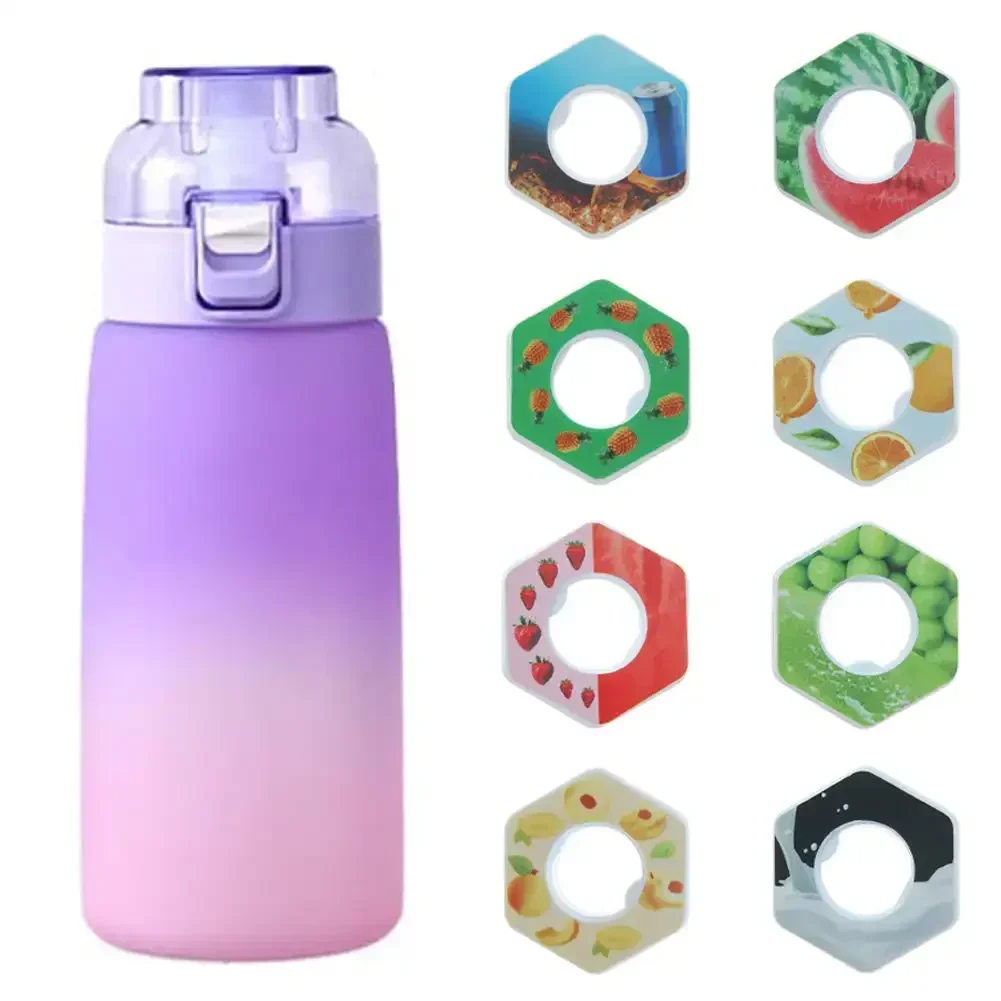 Air Flavored Water Bottle Outdoor Sport Water Cup with Straw Flavor Pods Fitness Drink Bottle Scent Up Mug Cold Drinking Bottle