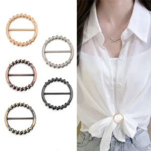 Waist Adjustment Fixed Snap Clothing Corner Knotted Buckles Hijab Scarf Clip Classic Round Metal Scarf Buckle Spiral