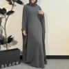 Muslim Abayas Loose Maxi Dresses Women Jilbabs Muslim Dress Full Sleeve O-neck Casual Solid Robe Islamic Ramadan Dresses