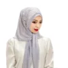 Muslim Tassels Pearls Hijab Solid Women Shawl Wrap Arabic Hijab Turkey Hijabs Scarves Turban Ramadan Headscarf Dubai Headband