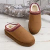 New Snow Boots Women Winter Cashmere Warm Thick Soles Without Heel-covered Hair Half Slipper Cotton Shoes Cashmere Warm Boots