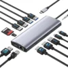 USB C Docking Station Dual Monitor, 14-in-1 USBC HUB USB Adapter, Triple Monitor for Laptop with 4K HDMI & DP, Single 8K Support