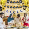 EID Mubarak Banner Balloons Cake Topper Ramadan Decoration Ramadan Kareem Mubarak Muslim Islamic Festival Party DIY Decorations