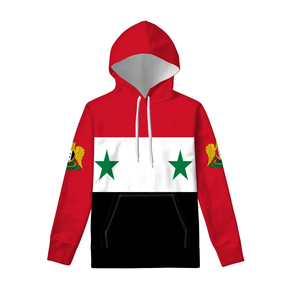 Syrian Zipper Hoodie Custom Name Number Photo Syr Sweatshirt Nation Flag Islam Sy Arabic Arab Country College Casual Clothes