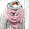 Scarf for Women Hijab Designer Bandana Fashion Feather Print Winter Women Button Scarf Soft Wraps Casual Warm Scarves Shawls