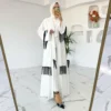 2024 New White Modest Dubai Luxury Eid Abaya African Party Dress For Muslim Women Clothing Palestine Islam Robe Femme Musulmane