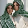 Muslim Hijab Ethnic Scarf Women Print Head Wrap for Islamic Hijabs Scarves Ramadan Turban Arabic Ladies Headdress Dubai Shawl