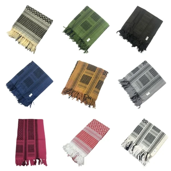 Lightweight Arab Shemagh Scarf Arabian Dubai Desert Neckwrap Keffiyeh Face Cover N58F