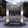Rectangle Outdoor Garden Modern Stainless Steel Statue Art Sculpture Water Fountain