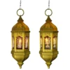 Pafu Muslim Islam Festival Decoration Hanging Hexagon Decorative Gold Moroccan Candle Lantern Holders Gifts Ramadan Lantern