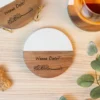 Wanna Date? Funny Engraved Bismillah Marble Wood Coasters Eid Mubarak Ramadan Home Decor Gift for Islamic Eid Al-Adha Hajj Item