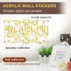 Acrylic 3D Silver Mirror Stickers Mural Islamic Theme Art Word Home Room Decorative Mural Wall Decal 1mm thick