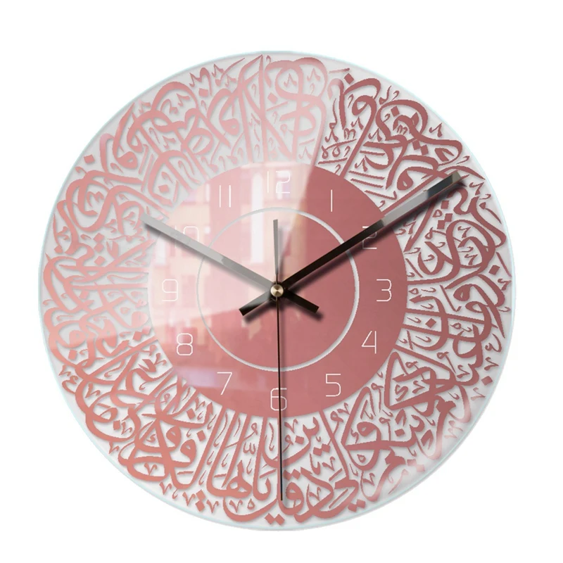 Islamic Quartz Acrylic Wall Clock Pendulum Muslim Living Room Decoration Art Indoor Wall Clock Pendant