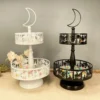 Iron Eid Mubarak Dinner Plate Tray European Moon Star Ramadan Candy Fruit Tray Detachable 2 Layers Candy Dessert Cake Stand