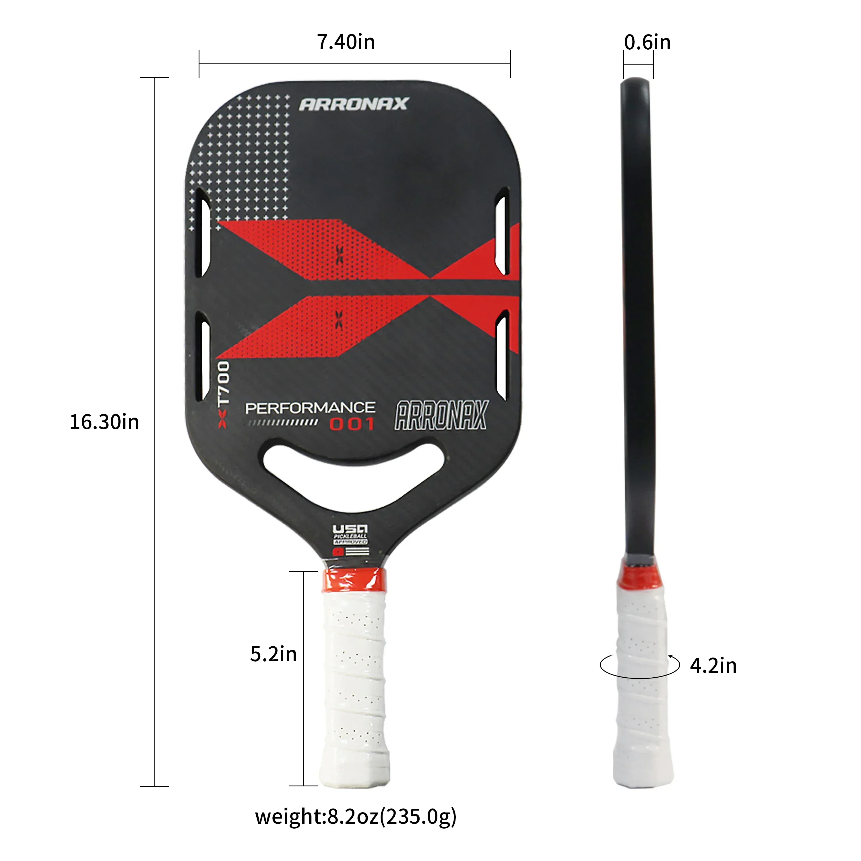 Toray T700 Pickleball Paddle – Carbon Fiber Composite, High-Quality Spin Control for both Men and Women