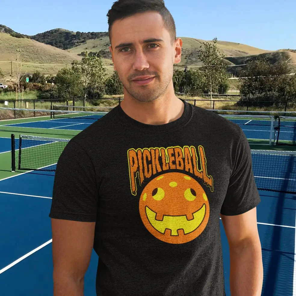 Halloween Pickleball T-Shirt – Spooky Season Paddle Design, Sports Style for Unisex.