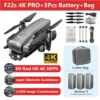 F22s PRO Drone Camera 4K Dron Professional EIS Obstacle Avoidance 3.5KM Distance Flight RC Quadcopter Drones 11.1V 3500mAh