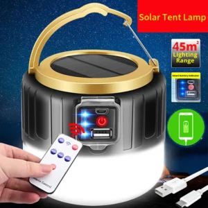 280 Watts Solar LED Camping Light USB Rechargeable Bulb For Outdoor Tent Lamp Portable Lanterns Emergency Lights For BBQ Hiking