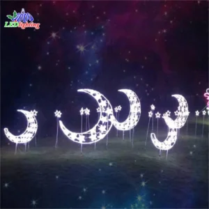 custom.outdoor ramadan decorations lighting eid holiday party event led motif moon led 3d star motif lights