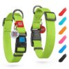 Waterproof Dog Collar   Adjustable Dog Collar for Large Dogs Small and Medium Dogs   Breakaway Dog Collar Waterproof with Plastic Buckle and QR Dog Tag   Boy & Girl Dog Collars (Green)