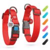 WAUDOG Waterproof Dog Collar   Adjustable Dog Collar for Large Dogs Small and Medium Dogs   Breakaway Dog Collar Waterproof with Plastic Buckle and QR Dog Tag   Boy & Girl Dog Collars (Red)
