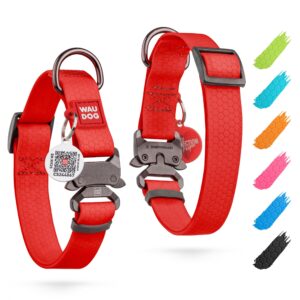 Waterproof Dog Collar   Adjustable Dog Collar for Large Dogs Small and Medium Dogs   Heavy Duty Dog Collars with Durable Metal Clasp and QR Dog Tag (Black) Air Tag